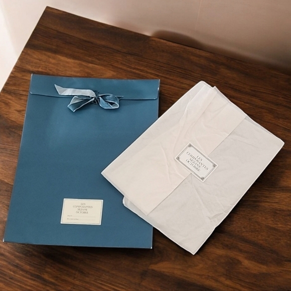 SEZANE Blue Paper Gift Bag Tissue Wrap for Scarf Pouch Purse Wrapping France - Picture 7 of 10